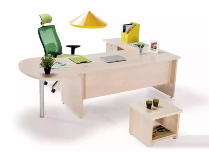 Modern office furniture set with corner desk and chest of drawers: efficiency meets style.
