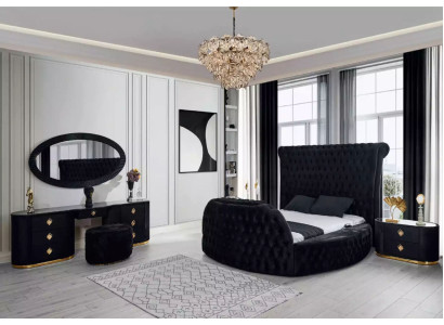 Modern Chesterfield bed in a luxurious black color
