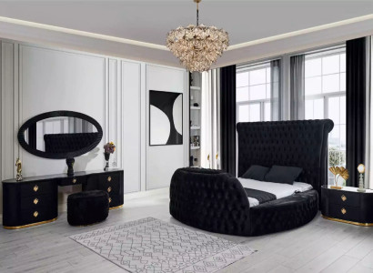 Modern Chesterfield bed in a luxurious black color
