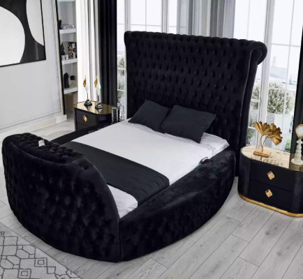 Modern Chesterfield bed in a luxurious black color