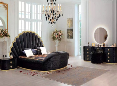Modern luxurious bedroom furniture made from high-quality fabric and sturdy wood