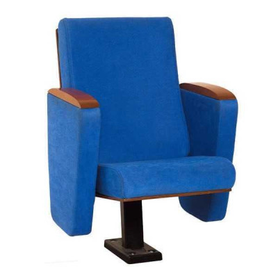 Armchair Art Deco Armchair Sofa 1 Seater for Theater Design Luxury Blue Textile