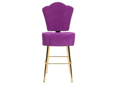 Modern Purple Chair Designer Bar Stool Textile Stylish Luxury Furniture Stool