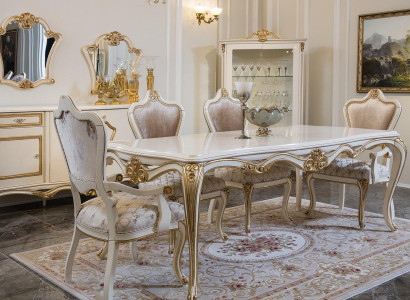 Classic s Dining room Dining table Display case 4x Chair Dining set Chests of drawers 7 pieces.