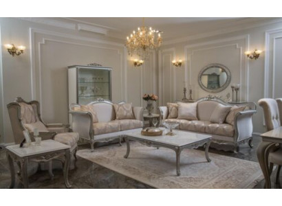 Sofa set 3+1+1 seater coffee table side table suite armchair set 5 pieces