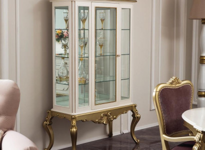 Display case Luxury Shelf Wood Sideboard Cabinets Living room Glass cabinet new