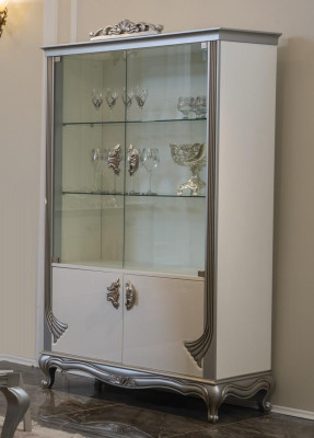 Display case Luxury Wood Cabinets Italian Furniture Living room Sideboard Glass