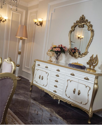 Sideboard Chests of drawers Sideboard Furniture Wardrobe Suite Set 2-piece Chest of drawers Mirror new