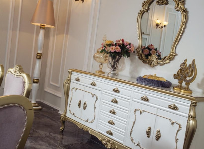 Sideboard Chests of drawers Sideboard Furniture Wardrobe Suite Set 2-piece Chest of drawers Mirror new