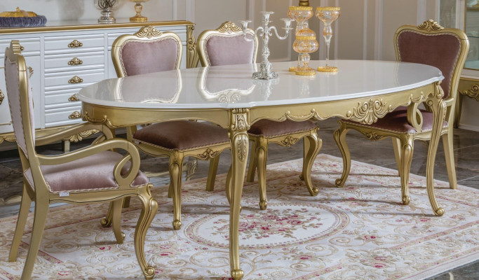 Dining table Luxury Table Luxury wooden table Italy Dining room Tables Classic Furniture