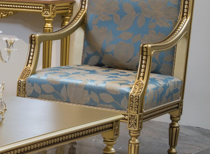 Armchair Upholstery Chairs Gold Fabric Luxury Design Chair Single Seater Classic