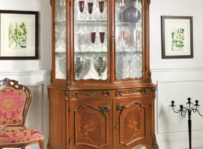 Display case Dining room Sideboard Real wood Cabinets Italian Furniture Glass Wardrobe new