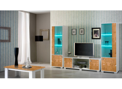 Wall unit 3 pieces. TV cabinet + 2x Display case Design Italian Furniture Living room Luxury Furniture