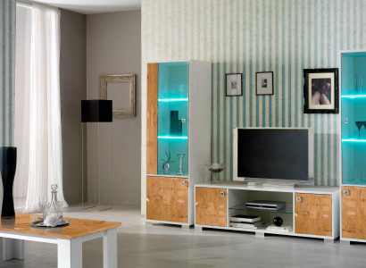 Wall unit 3 pieces. TV cabinet + 2x Display case Design Italian Furniture Living room Luxury Furniture