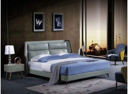 Bed 2x Bedside tables 3 pieces. Italian Furniture Bedroom Beds Wood new Set