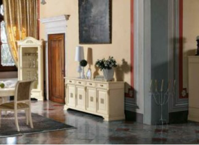 Complete e Dining room Suite 4x Chairs Sideboard 8pcs. Set Table Chest of drawers Group Solid wood