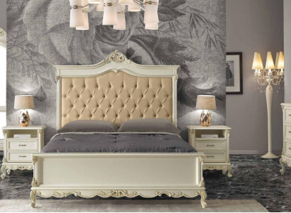 Italian Baroque Style Furniture Bedroom 5pcs. Set Bed Sideboard Bedside tables