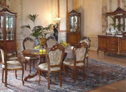 Italian Baroque Furniture Dining room 11 pieces. Set Table Chairs Chest of drawers Solid wood
