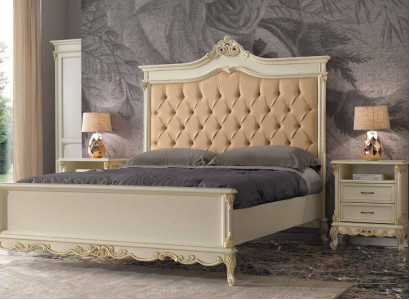 Bedroom Bed with 2 Bedside tables Group Suite Set Beds Chesterfield Solid wood