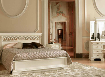 Luxury bedroom set 6 pieces. Bed 2x Bedside table Dressing table Designer Furniture Solid wood