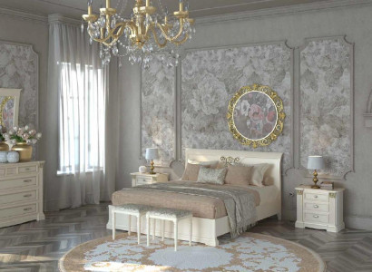 Bed Bedside table Chest of drawers 7 pcs. Bedroom Set Design Luxury Bedroom Solid wood