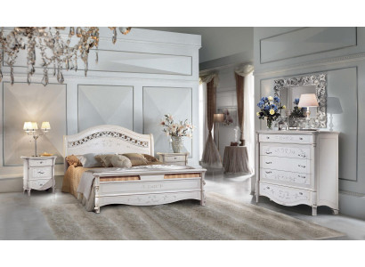 Luxury bedroom set 4 pieces. Bed + 2x Bedside table +Chest of drawers Modern Design Beds Solid wood