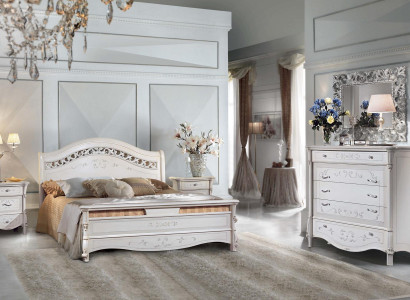 Luxury bedroom set 4 pieces. Bed + 2x Bedside table +Chest of drawers Modern Design Beds Solid wood