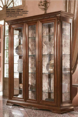 Display case Showcases Wardrobe Glass cabinet Living room Shelf Baroque Rococo Real Wood