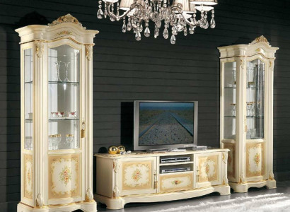 Living room 2x Display case Wall unit Cabinets Design tv showcase set 3-piece Wardrobe new