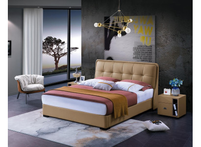 Design Bedroom 3 pcs. Bed 2x Bedside table Classic r Luxury Beds Set Furniture