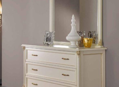 Bedroom Chest of drawers Wardrobe Classic Sideboard with Mirror Elegant Style Furniture