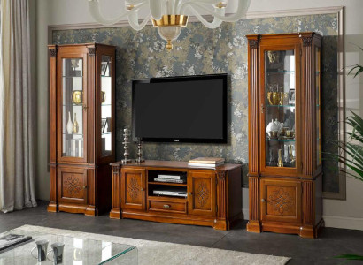 Classic Living room Display case Sideboard TV cabinet Shelf Walls Wardrobe 3pcs. Solid wood