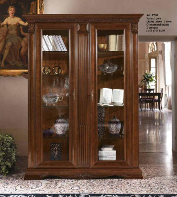 Display case Glass Wardrobe Living room Showcase 2-door showcases Baroque Rococo Solid wood
