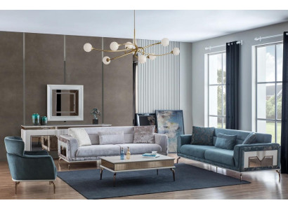 Design Living room Set Sofas Armchair Modern Coffee table 3+3+1 Coffee table