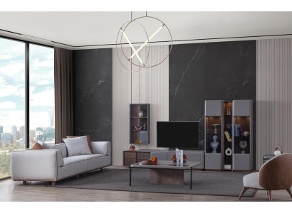 Designer living room set 7 pieces. Modern living room wall cabinet