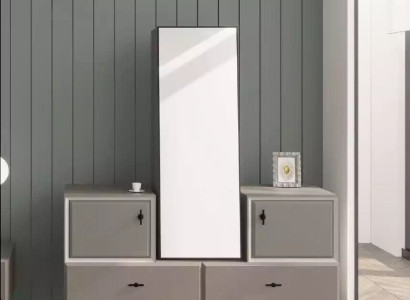 Chest of drawers with Mirror for Bedroom gray stylish modern design