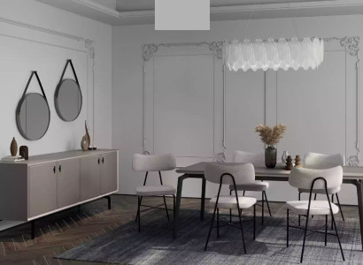 Dining room set chic Furniture Furnishings 6-piece dining set Dining set Table