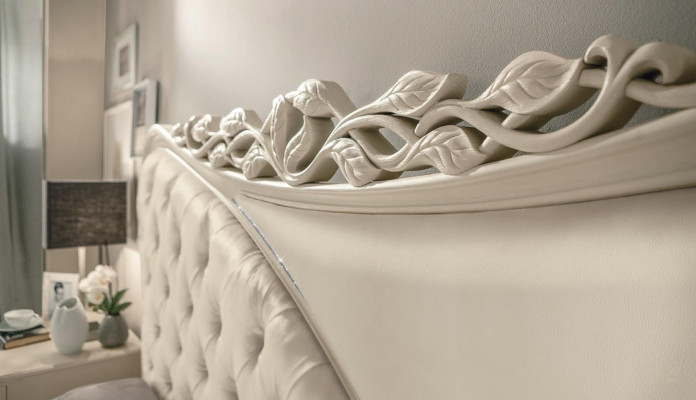 Bedroom Bed Bedside table Console Wardrobe Modern Wood Luxury Set 6pcs.