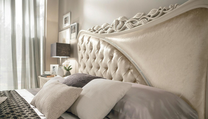 Bedroom Bed Bedside table Console Wardrobe Modern Wood Luxury Set 6pcs.