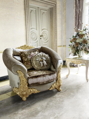 Sofa Upholstery 3 2 1 Seater Baroque Wood 3-piece. Luxury Furniture Classic r Sofa set