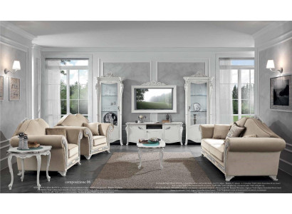 Classic s 9-piece living room set in the colors beige and white