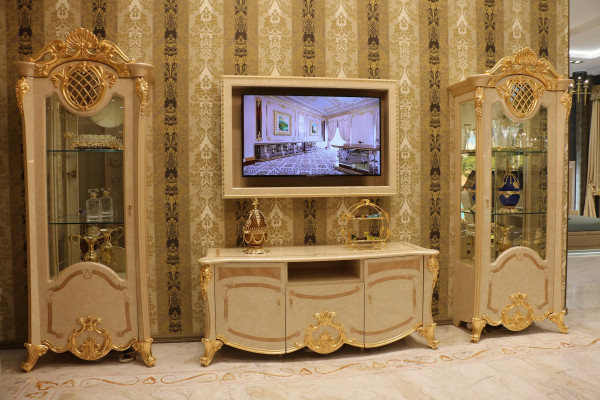 Design Wall unit Sideboard 2x Wardrobe TV cabinet Lowboard Sideboard 3 pcs. Set display case