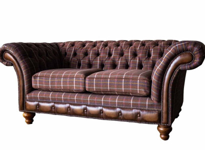Chesterfield Two-seater Furniture 2 Seater Sofa Couch Upholstery Lounge Couches