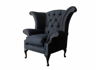 Chesterfield Textile Upholstery Sofa Design Couch Armchair 1 Seat Wing Chair