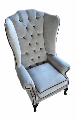 Wing Chair Chesterfield 1 Seater Armchair Textile Upholstery Sofa Couch new