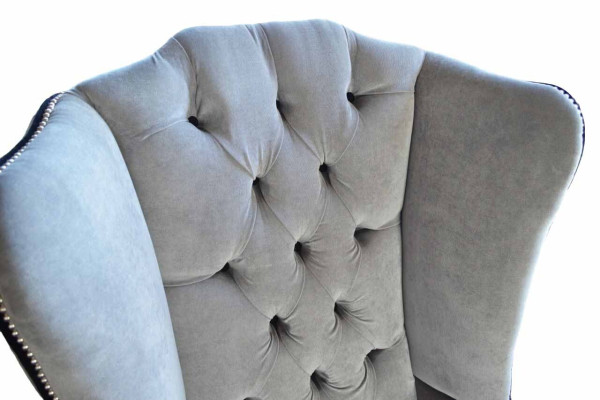 Wing Chair Chesterfield 1 Seater Armchair Textile Upholstery Sofa Couch new