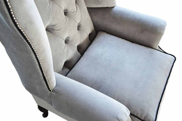 Wing Chair Chesterfield 1 Seater Armchair Textile Upholstery Sofa Couch new