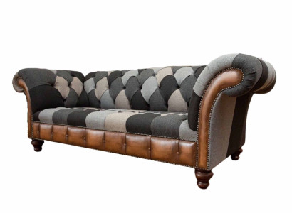 Chesterfield 3 Seater Couch Upholstery Textile Couches Living room Sofa new