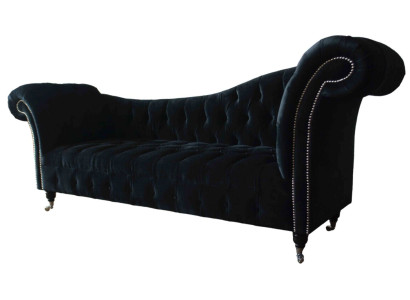 Sofa Luxury Textile Chesterfield Couch Upholstery 3 Seater Suite Blue Velvet