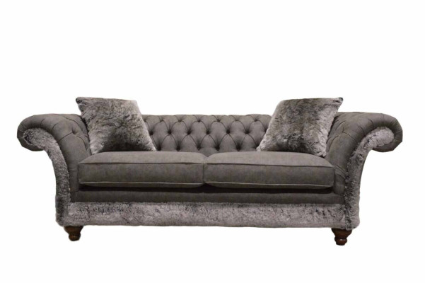 Chesterfield Sofa 3 Seater Upholstery Couch Classic Fabric Couches Textile